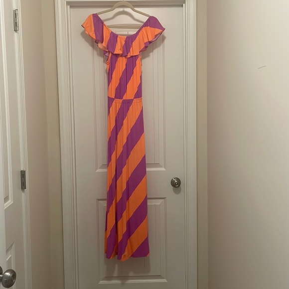 Lilly Pulitzer Marley Maxi Sunrise Orange and Purple Maxi Dress Size XS - Picture 1 of 7